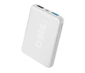 SBS PowerBank Pocket 5000 mAh biela / 2xUSB / 2.1A