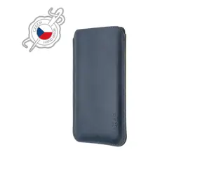 FIXED Slim Tenké puzdro vyrobené z pravej kože pre Apple iPhone 12 Pro Max &amp; 13 Pro Max modrá 