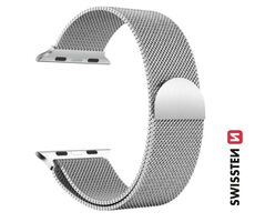 Swissten Milánsky ťah remienok pre Apple Watch 38/40/41mm strieborná