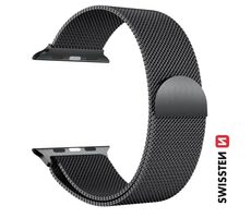 Swissten Milánsky ťah remienok pre Apple Watch 42/44/45/49mm čierna