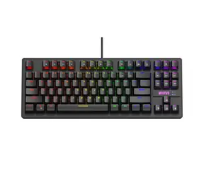 Marvo KG901 (CZ) čierna / mechanická klávesnica / USB / RGB / CZ&amp;SK layout / Jixian Blue / 87 kláves / 1.6m
