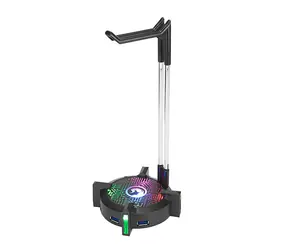Marvo HZ-04 Podsvietený stojan na slúchadlá čierna / 4x USB 3.0