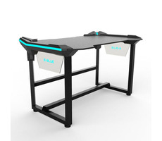E-Blue EGT536BK čierna / herný stôl / 136.5 x 81 x 80.3 cm / podsvietenie