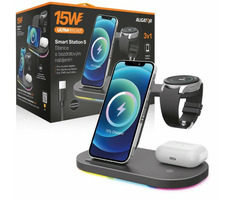 Aligator Smart Station S 15W 3v1 Bezdrôtová nabíjacia stanica čierna