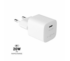 FIXED Mini 20W sieťová nabíjačka s USB-C výstupom a podporou PD biela