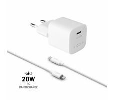 FIXED Mini 20W set sieťovej nabíjačky s USB-C výstupom a USB-C/Lightning kábla / PD / MFI / biela