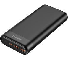 Sandberg Powerbank PD65W QC 20000mAh čierna / max, 20V / max. 3.25A / 1x USB-C / 2x USB-A / 65W