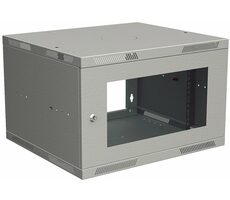 Solarix rozvádzač nástenný skladaný SENSA LITE 6U 450mm - dvere sklo / RAL 7035