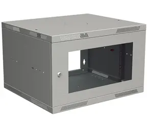 Solarix rozvádzač nástenný skladaný SENSA LITE 6U 450mm - dvere sklo / RAL 7035