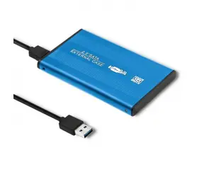 Qoltec Externý box na 2.5" modrá / SATA3 HDD / USB 3.0