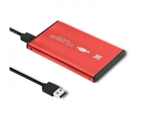 Qoltec Externý box na 2.5" červená / SATA3 HDD / USB 3.0