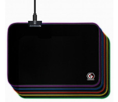 Gembird MP-GAMELED-M čierna / Herná podložka pod myš / RGB / látková / 250 x 350 x 4 mm