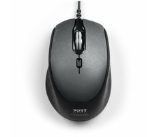 PORT CONNECT SILENT 900711 čierna / drôtová myš / USB-A + USB-C / 3600 DPI / 1.6m