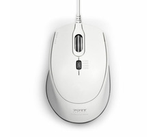 PORT CONNECT SILENT 900712 biela / drôtová myš / USB-A + USB-C / 3600 DPI / 1.6m