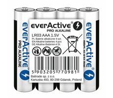 EverActive Pro Alkalické batérie AAA (LR03) - fólia 4ks 
