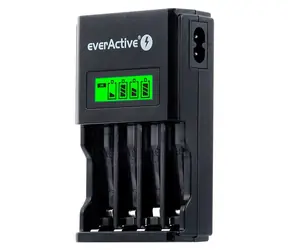 EverActive NC-450 Black Edition / Nabíjačka batérií / až 4 batérie AAA alebo AA / LCD / Ni-MH