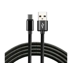 EverActive CBB-1CB / Pletený dátový kábel USB - USB-C / 1m / 3A