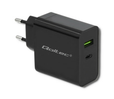Qoltec 51717 adaptér 42W čierna / 5-20V / 2.25-3A / USB type C PD