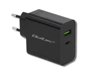 Qoltec 51717 adaptér 42W čierna / 5-20V / 2.25-3A / USB type C PD