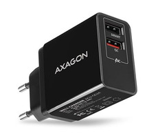 AXAGON ACU-QS24 čierna / duálna nabíjačka do siete / 2x USB-A / 24 W / Quick Charge 3.0