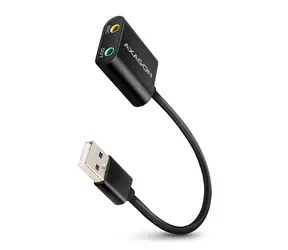 Axagon ADA-12, USB 2.0 - externá zvuková karta, 48kHz/16-bit stereo, kovová, kábel USB-A 15 cm