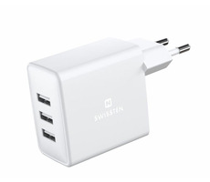 SWISSTEN Sieťový adaptér 3xUSB-A 15W / 3x USB-A / 15W / Smart IC / 5V / 2.4A