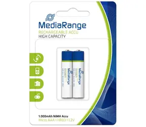 MediaRange High capacity nabíjacia batéria Micro AAA / HR03 / 1.2V / 2ks