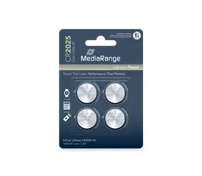 MediaRange Premium lítium batéria Coin Cells CR2025 / 3V / 4ks