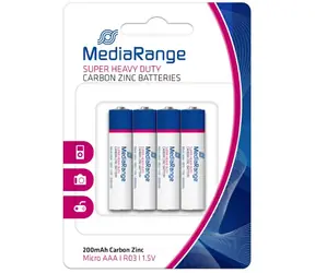 MediaRange Vysoko výkonné batérie micro AAA / 1.5V / zinok-uhlík / 4ks