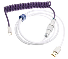 Ducky Premicord Creator USB-C na USB-A bielo-fialová / špirálovitý / 1.8m