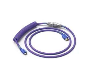 Glorious špirálovitý kábel USB-C - USB-A fialová / 1.37m