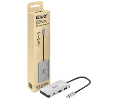 CLUB3D CSV-1543 USB Hub strieborná / 2 x USB 3.2 Gen 1 + 1 x USB-C 3.2 Gen 1 + 1 x USB-C 3.2 Gen 1 (napájanie)