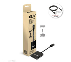 CLUB3D CSV-7200 MST video adaptér DisplayPort 1.4 na 2x DisplayPort M/F čierna / 4K 60Hz