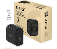 CLUB3D CAC-1905EU cestovná nabíjačka 65W čierna / USB-C / GAN technology
