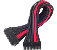 SilverStone 24-pin ATX kábel 30cm čierno-červená / predlžovací / individuálne opletené káble