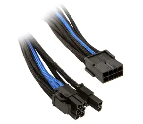 SilverStone kábel 8-pin PCI > 6+2-pin PCIe 25 cm čierno-modrá / individuálne pletené