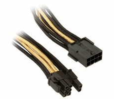 SilverStone kábel 8-pin PCI > 6+2-pin PCIe 25 cm čierno-zlatá / individuálne pletené káble