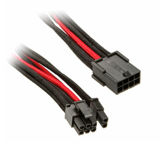 SilverStone kábel 8-pin PCI > 6+2-pin PCIe 25 cm čierno-červená / individuálne pletené káble