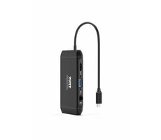 PORT CONNECT Dokovacia stanica 8v1 DUAL SCREEN / 2xFullHD alebo 1x4K / HDMI / VGA / 3xUSB-A / RJ-45 / TF / SD