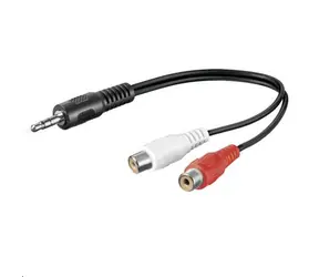 MicroConnect Audio adaptér jack 3.5mm (M) - 2x RCA (F) 0.2m čierna