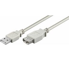 MicroConnect Prepojovací kábel USB 2.0 M - USB 2.0 F 1m šedá / 480 Mbit/s