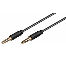 MicroConnect Slim audio kábel 3-pin Jack 3.5mm - Jack 3.5mm 1m čierna