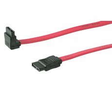 MicroConnect Prepojovací kábel SATA 7pin - SATA 7pin 90 ° uhol 0.5m ružová / SATA I