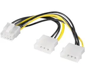 MicroConnect Interný napájací kábel 2x 5.25 konektor (Molex 3pin) - PCIe 8pin