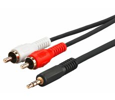 MicroConnect Audio kábel stereo minijack 3.5mm - 2x RCA (M) 3M čierna