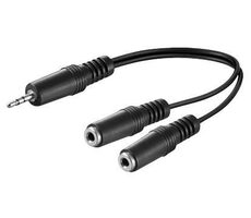 MicroConnect Audio Y-kábel stereo mini jack 3.5mm (M) - 2x 3.5mm mini jack (F) 0.2m čierna