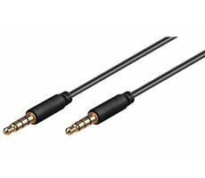 MicroConnect Slim audio kábel 4-pin Jack 3.5mm - Jack 3.5mm 0.5m čierna