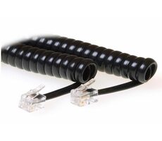 MicroConnect Modulárny kábel špirálový RJ10 (M) - RJ10 (M) 1.5m čierna