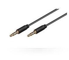 MicroConnect Slim audio kábel 4-pin Jack 3.5mm - Jack 3.5mm 1m čierna