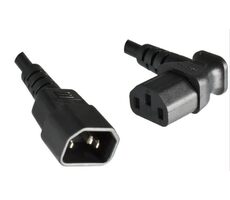 MicroConnect Power Cord C14 90 ° uhol - C13 1.8m čierna